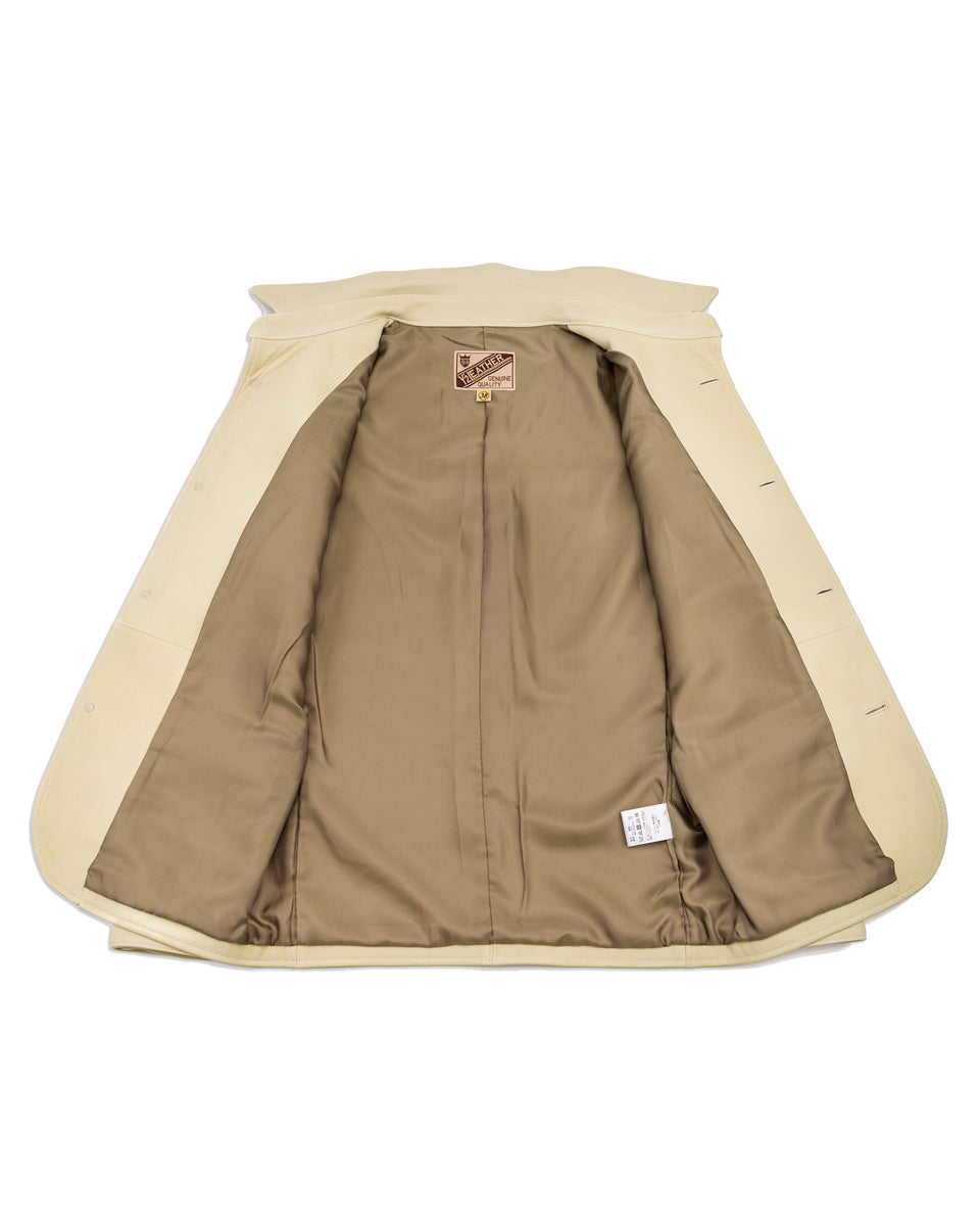 Y'2 Leather Deerskin Rounded Hem Car Coat (DC-76-C Spring Edition) - Cream - Standard & Strange