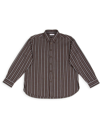Indi + Ash Brook L/S Shirt - Handwoven Plum/Indigo Kala Cotton Variegated Stripe - Standard & Strange