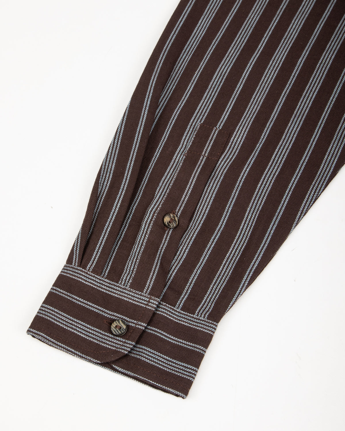 Indi + Ash Brook L/S Shirt - Handwoven Plum/Indigo Kala Cotton Variegated Stripe - Standard & Strange