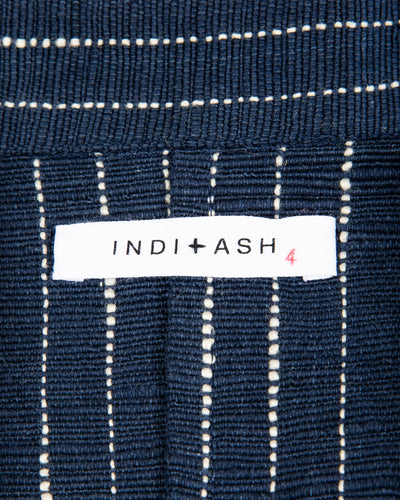 Indi + Ash Study Jacket - Handwoven Dark Indigo/Ecru Ticking Stripe - Standard & Strange