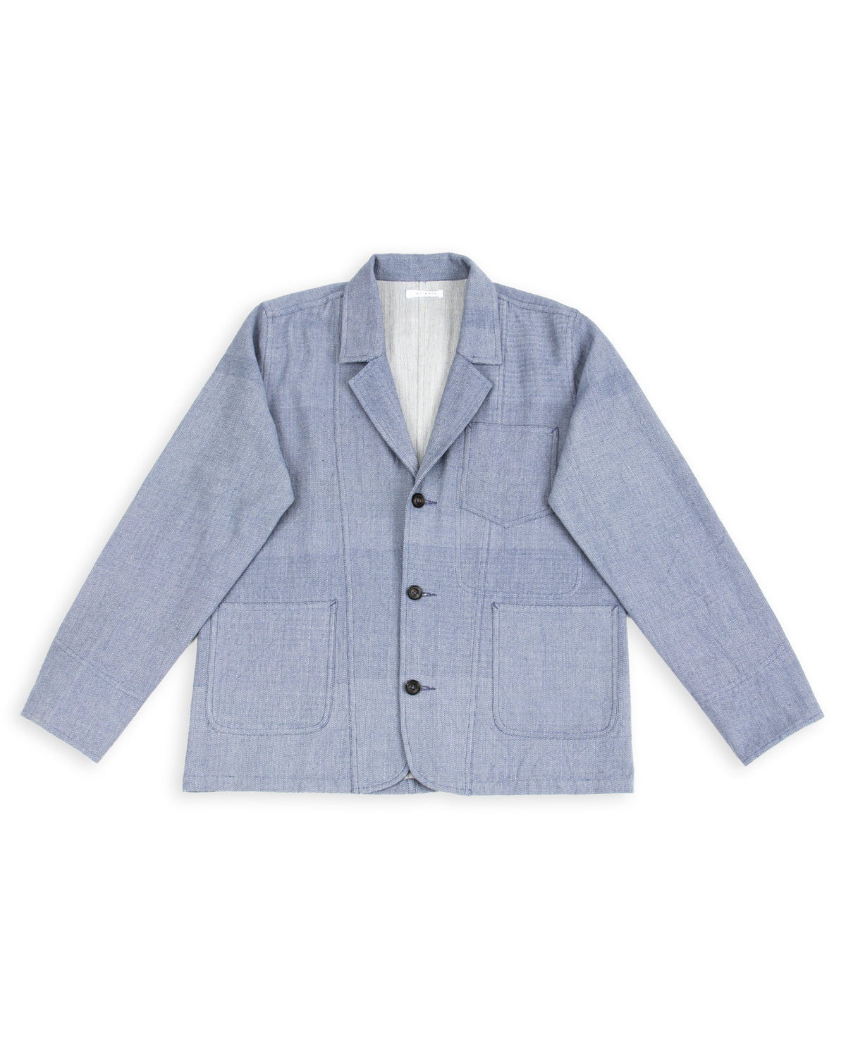 Indi + Ash Study Jacket - Handwoven French Blue/Indigo Military Herringbone - Standard & Strange