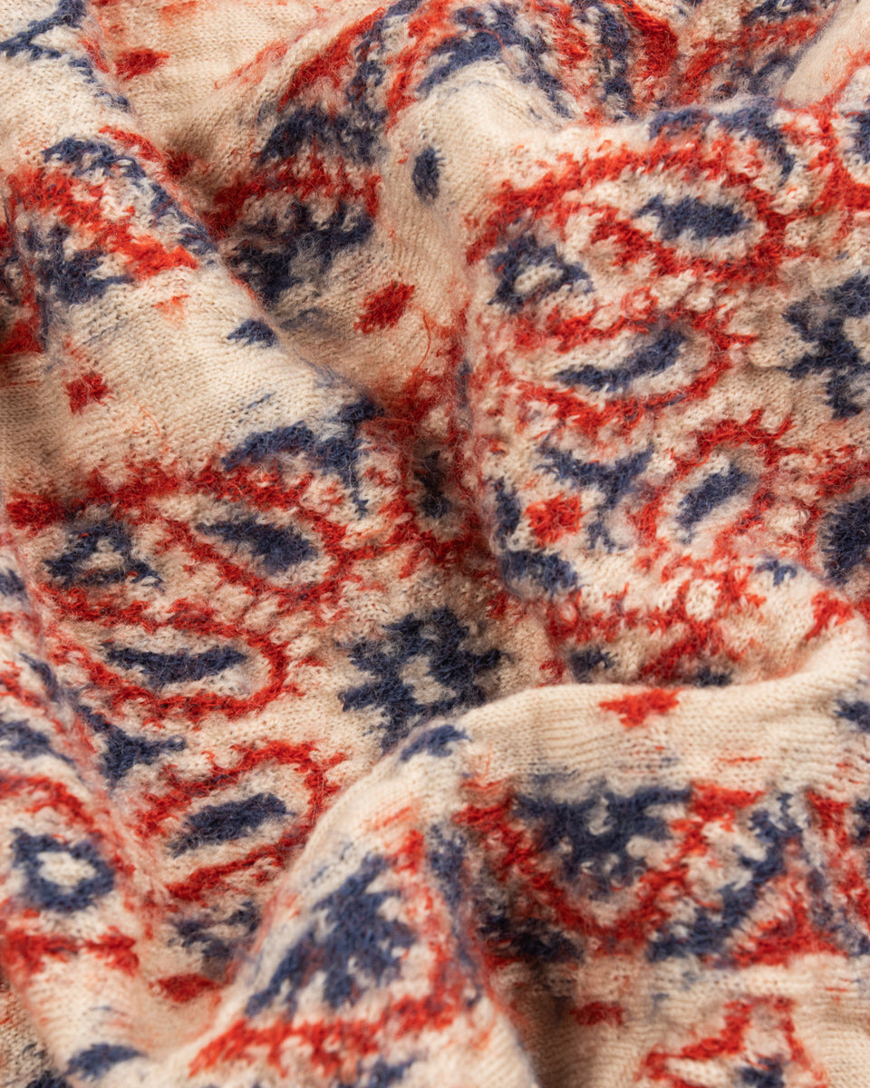 Kapital Fulling Wool HAPPY Scarf Colorful BIG-MAMA BANDANA - Ecru - Standard & Strange