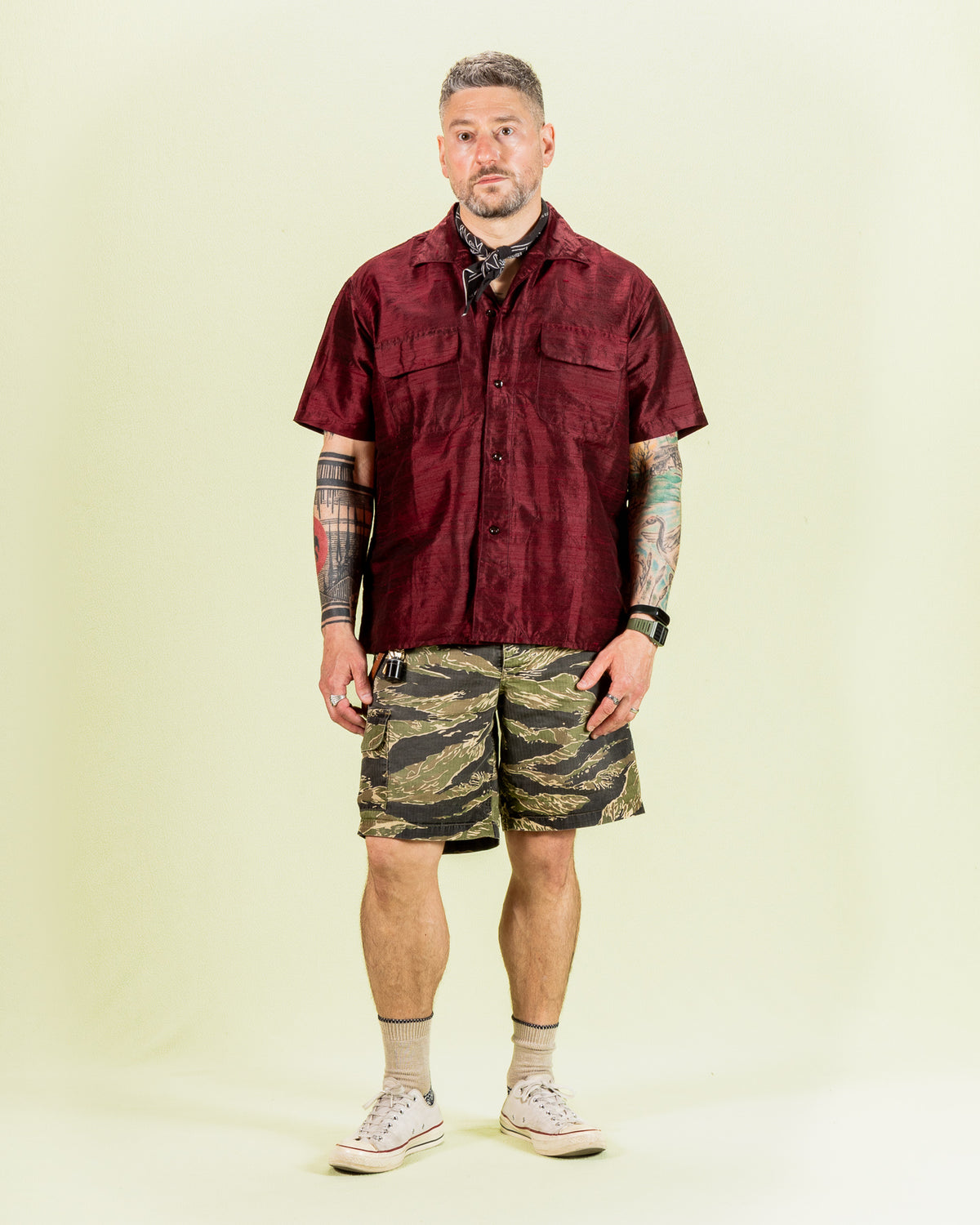 Monitaly 50's Milano Shirt - Maroon Dupion Silk - Standard & Strange