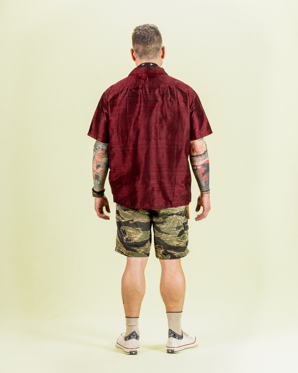 Monitaly 50's Milano Shirt - Maroon Dupion Silk - Standard & Strange