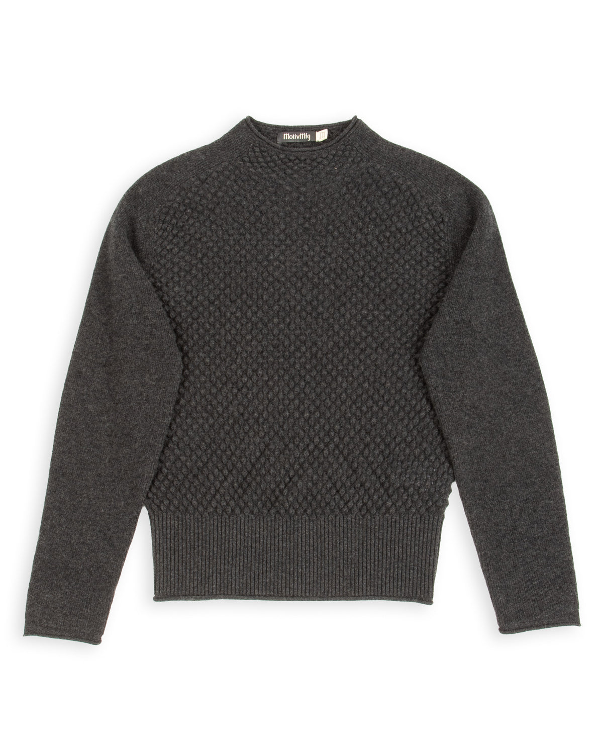 MotivMfg Cashmere Bubble Knit Mockneck - Grey Flannel - Standard & Strange