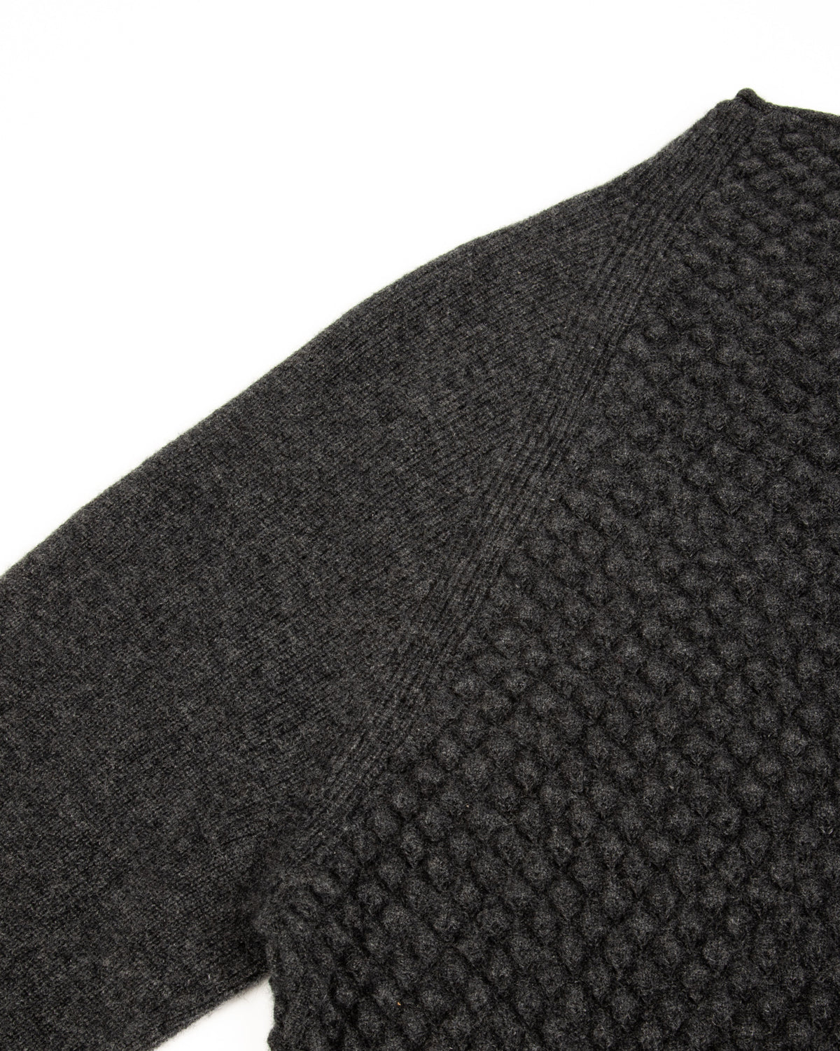 MotivMfg Cashmere Bubble Knit Mockneck - Grey Flannel - Standard & Strange