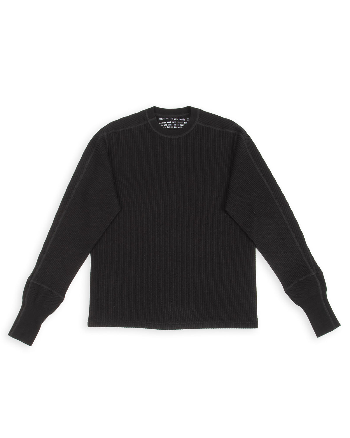 MotivMfg Swedish Thermal Shirt - Black Cotton/Linen Rib Jersey - Standard & Strange