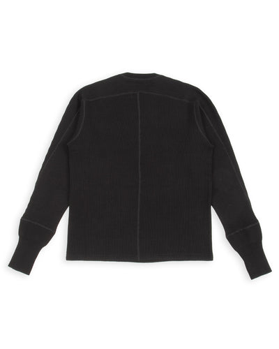 MotivMfg Swedish Thermal Shirt - Black Cotton/Linen Rib Jersey - Standard & Strange