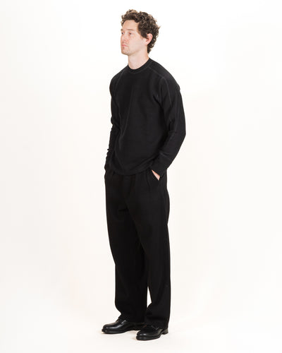 MotivMfg Swedish Thermal Shirt - Black Cotton/Linen Rib Jersey - Standard & Strange