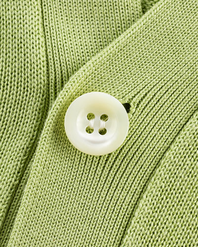 Olde H & Daughter Silk Plain Stitch V Neck Cardigan - Pistachio 10 - Standard & Strange
