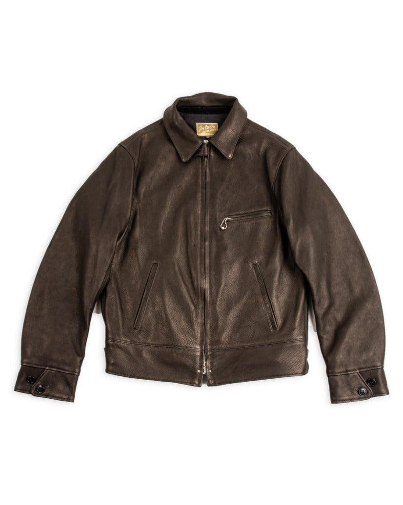 The Real McCoy's Freeman 30s Sports Jacket (Deerskin) - Black - Standard & Strange