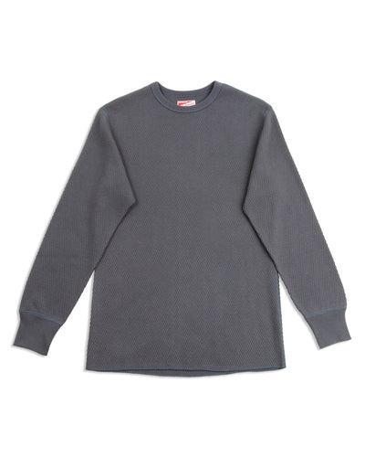 The Real McCoy's Honeycomb Thermal Shirt - Ink Blue - Standard & Strange