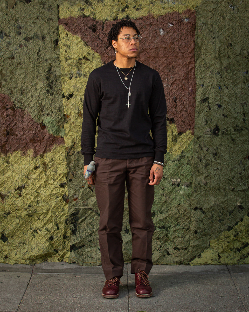 The Real McCoy's Athletic L/S T-Shirt / Loop-Wheel - Black - Standard & Strange