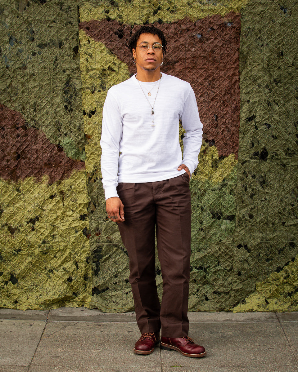 The Real McCoy's Athletic L/S T-Shirt / Loop-Wheel - White - Standard & Strange