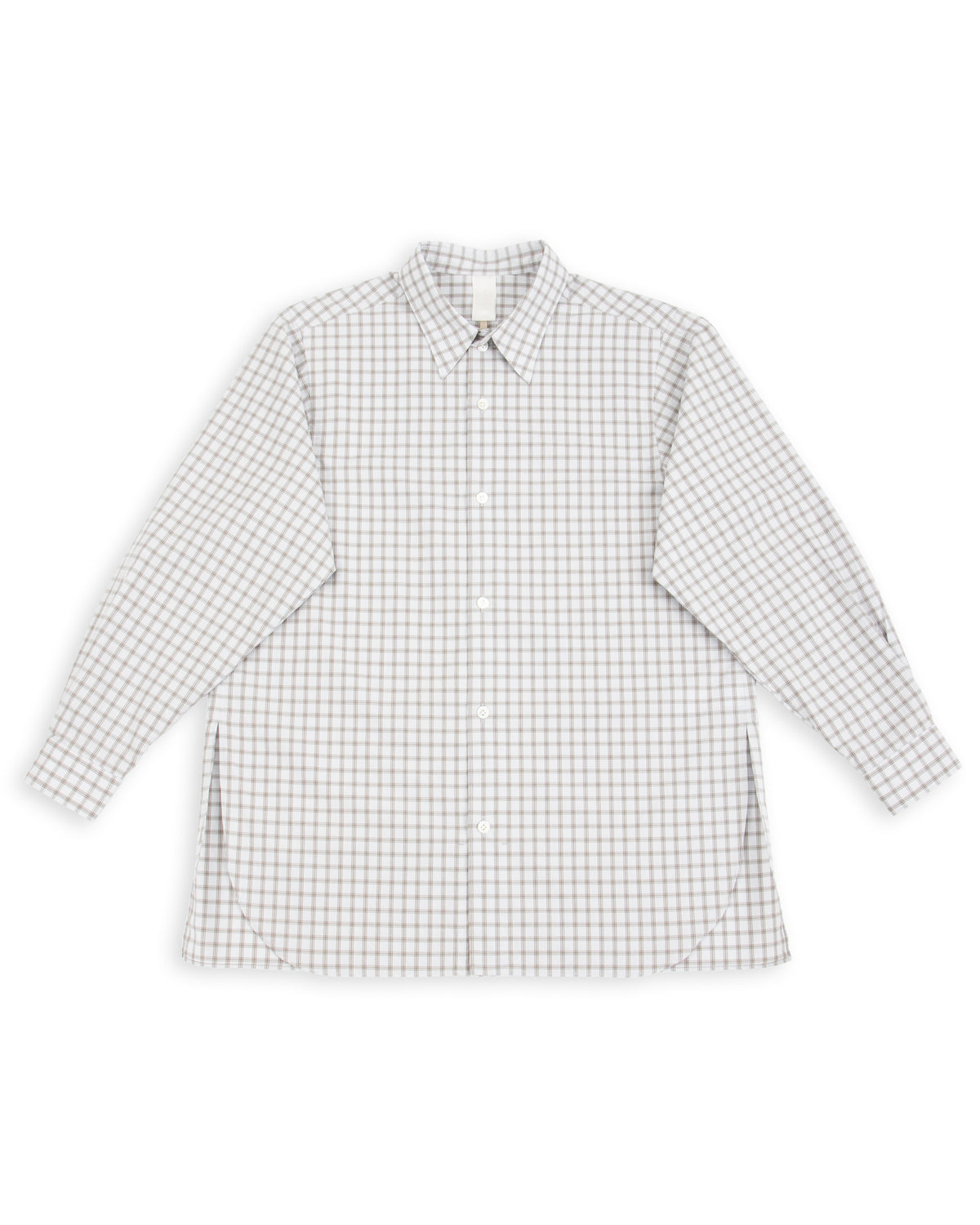 Senui Sally Side Slit Shirt - Green/Gray OG Typewriter Check 38/OS - Standard & Strange
