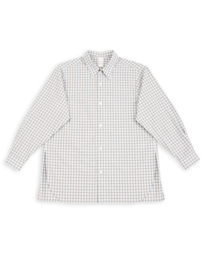 Senui Sally Side Slit Shirt - Green/Gray OG Typewriter Check 38/OS - Standard & Strange
