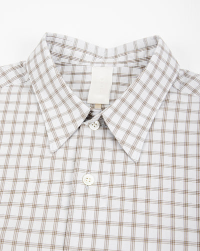 Senui Sally Side Slit Shirt - Green/Gray OG Typewriter Check 38/OS - Standard & Strange