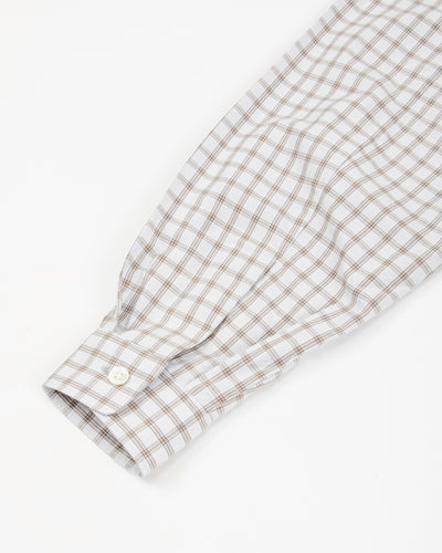 Senui Sally Side Slit Shirt - Green/Gray OG Typewriter Check 38/OS - Standard & Strange