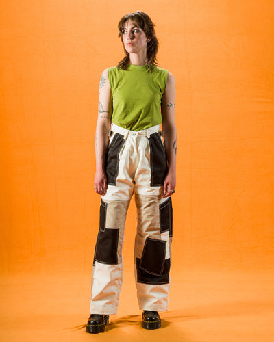 W'Menswear Unisex Freedom Flight Trouser - White/Black - Standard & Strange