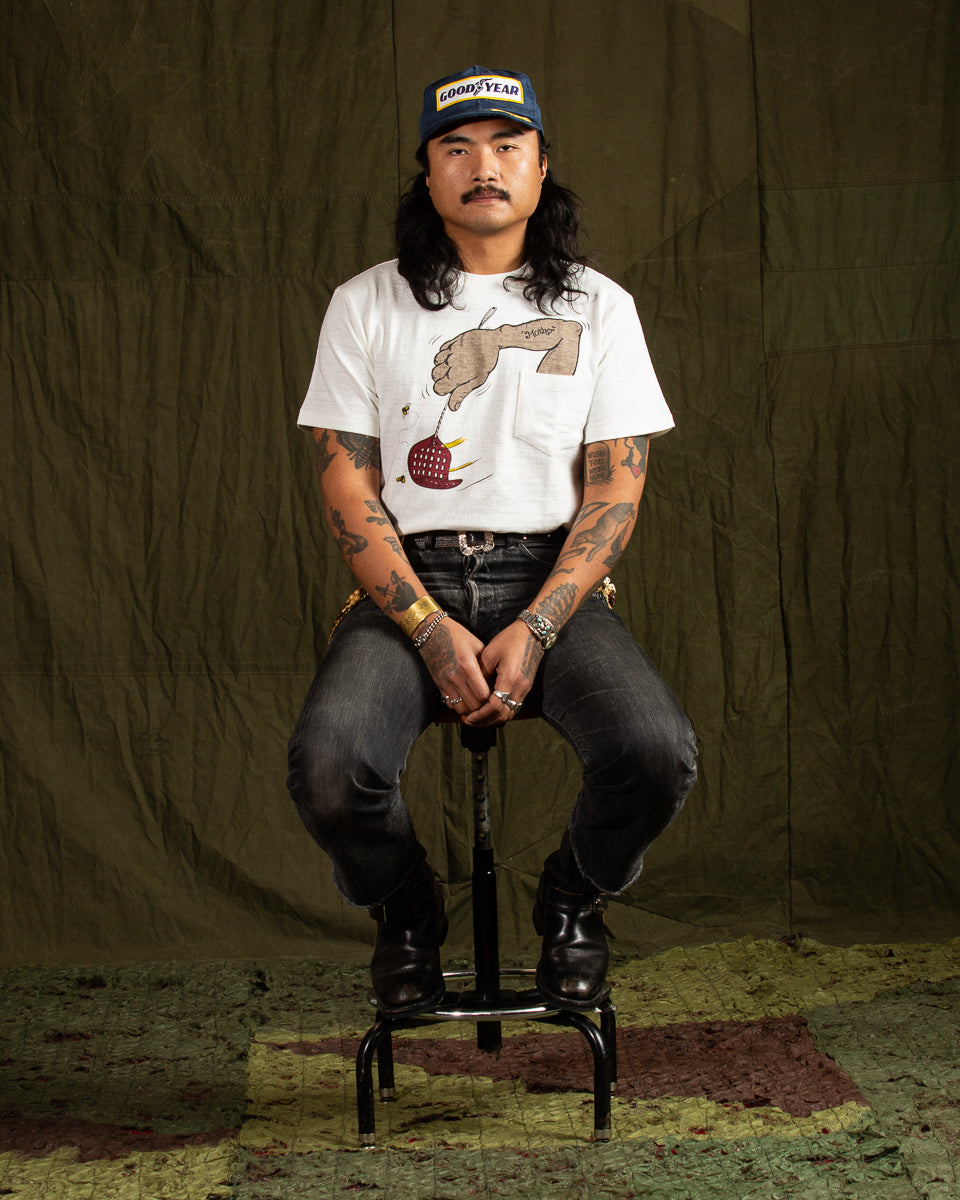 John Gluckow Arm in the Pocket T-Shirt - Off-White - Standard & Strange