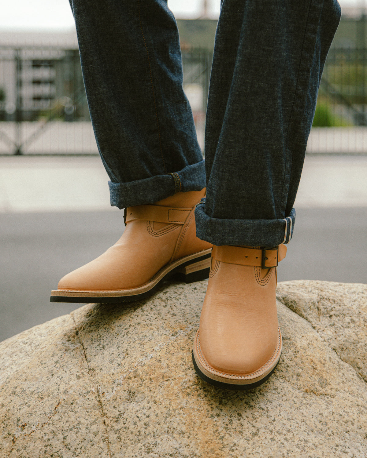 Wesco S&S x Wesco Van Cleef III Veg Tan Engineer Boot - Standard & Strange