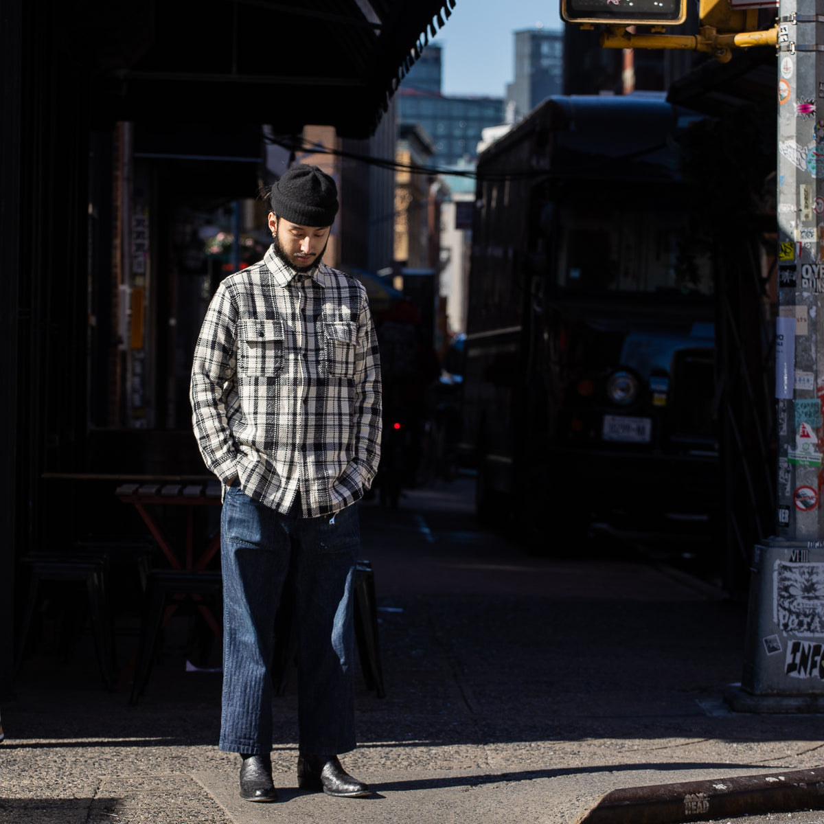 The Real McCoy's 8HU Heavy Weight Flannel Shirt - White - Standard & Strange