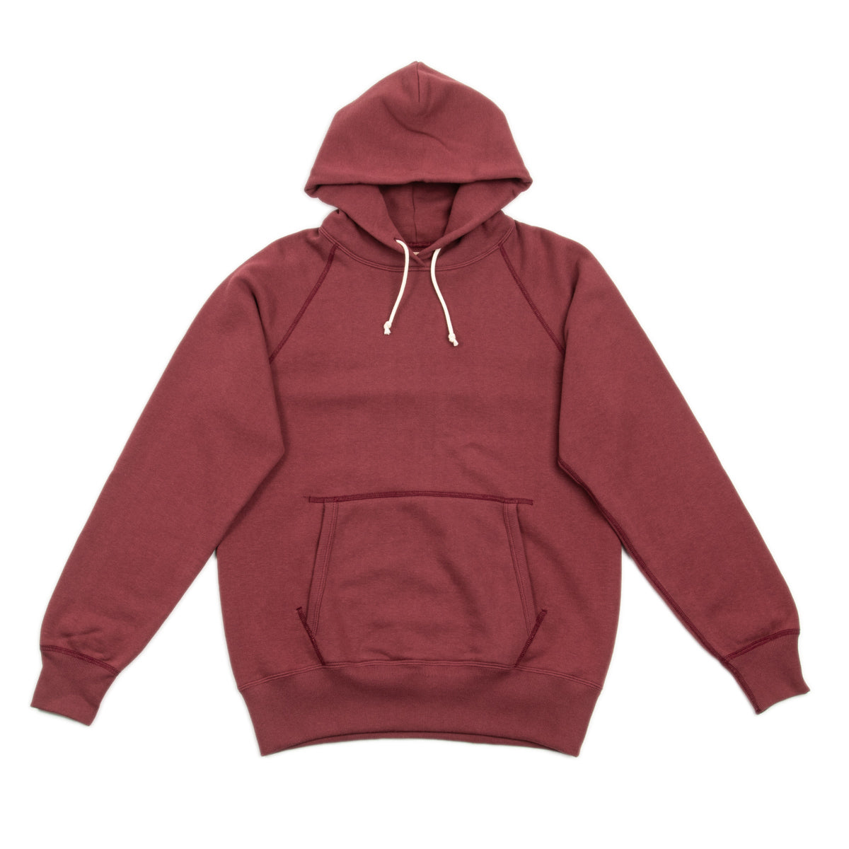 The Real McCoy's 9oz Loopwheel Pullover Hoodie - Maroon - Standard & Strange